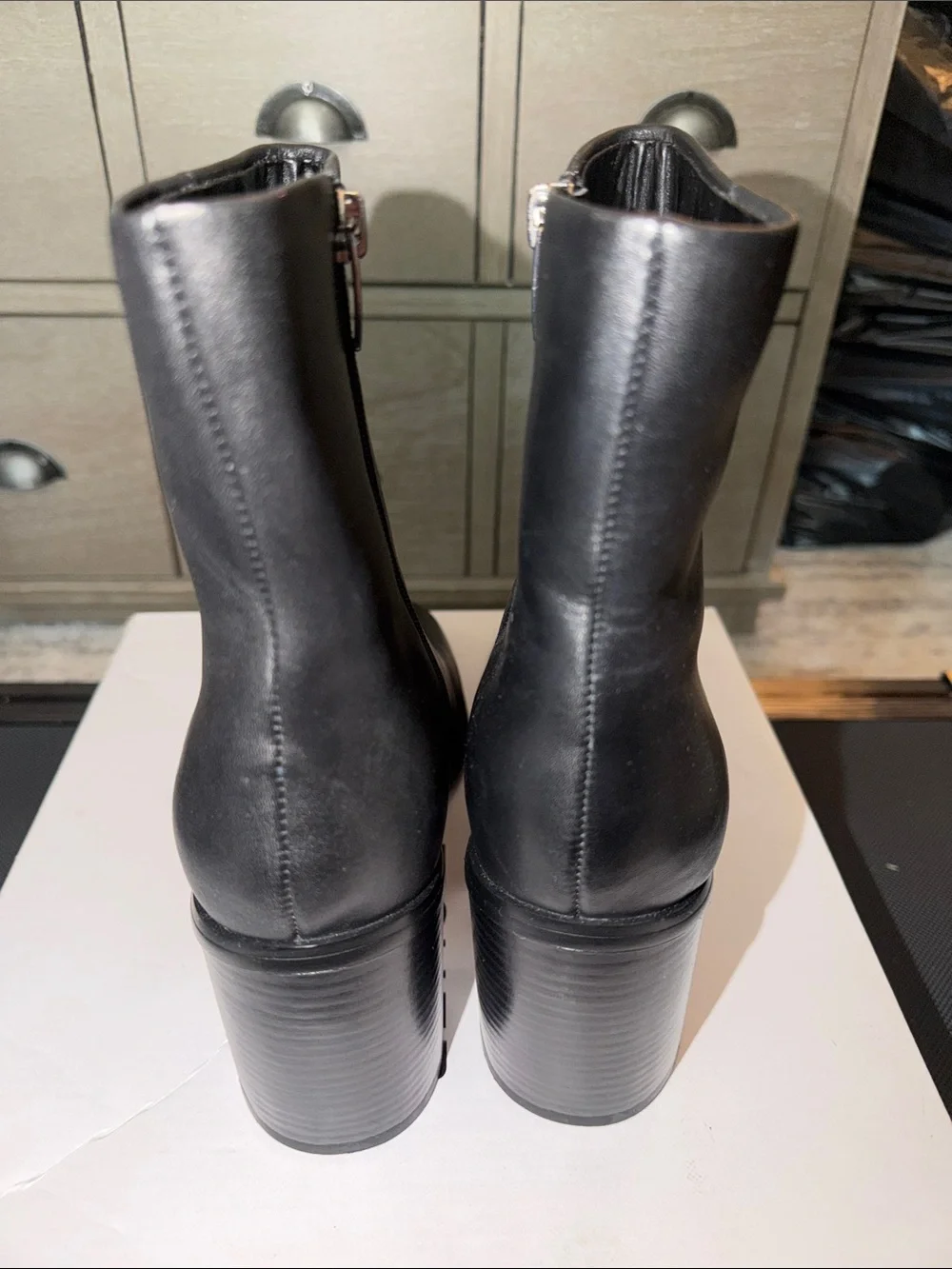 Marc Fisher Black Leather Ankle Boots